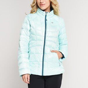 Obermeyer Sea Glass Soleil Reversible Down Insulator Puffer Jacket Size Medium
